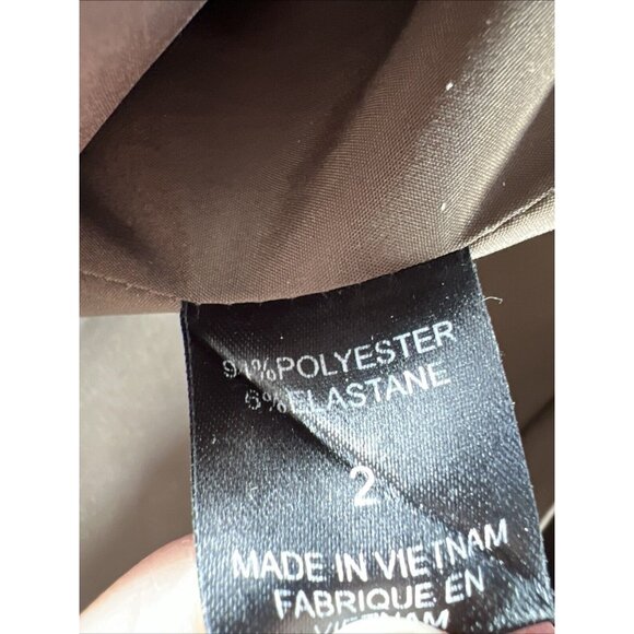 Tahari Women's Jacket Blazer Size 2 Solid Brown 3 Buttons Lined Long Sleeves - Picture 7 of 9